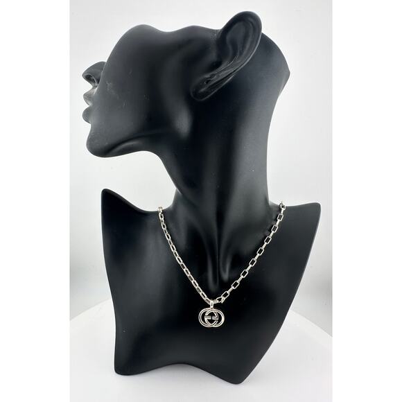 GUCCI Interlocking GG Necklace 20" with Green Snake Box & Dust Bag - Picture 14 of 16